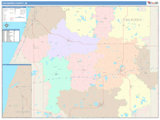 Van Buren County, MI Digital Map Color Cast Style